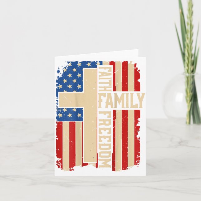 Tarjeta Faith Family Dom God Country Patriotic Christian O (Anverso)