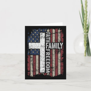 Tarjeta Faith Family Freedom - Patriótico Christian Vintag