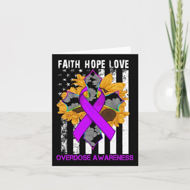 Tarjeta Faith Hope Amor Cruz Y La Conciencia Sobre La Sobr (Anverso)