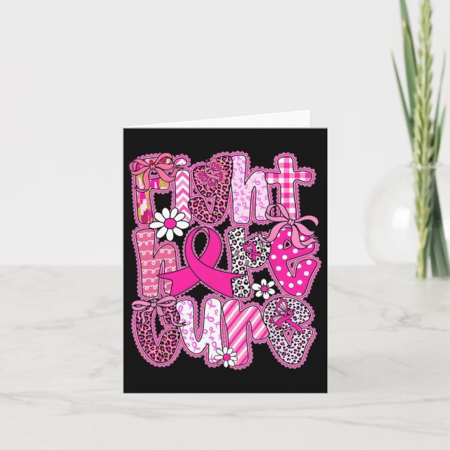 Tarjeta Faith Hope Cure Cure Cáncer de Mama Sobreviviente  (Anverso)