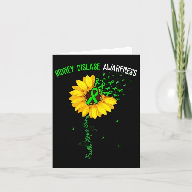 Tarjeta Faith Hope Cure Kidney Enfermedad Conciencia Cute  (Anverso)