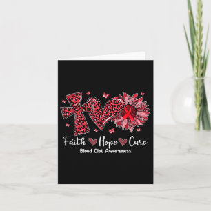 Tarjeta Faith Hope Cure Sunflower Leopard Blood Clot Consc