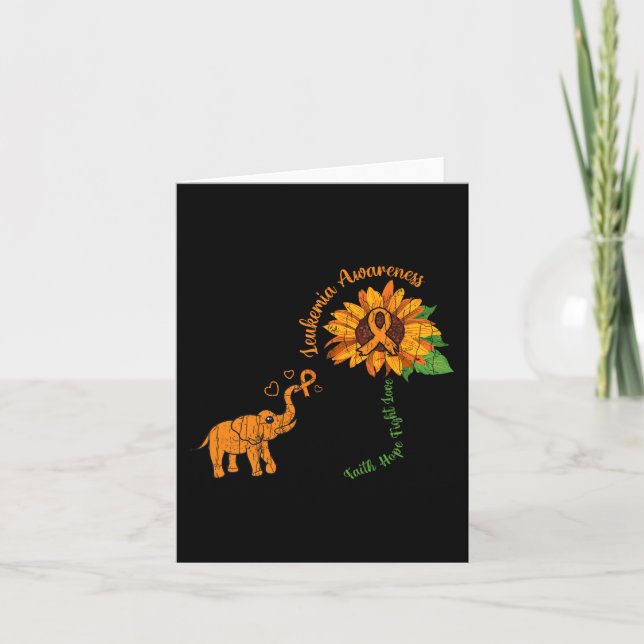 Tarjeta Faith Hope Fight Love Leukemia Awareness Ribbon Gr (Anverso)