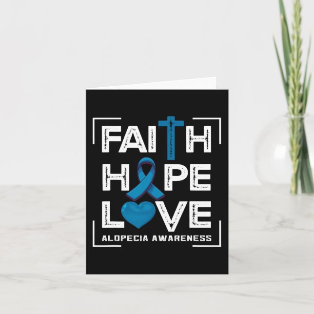 Tarjeta Faith Hope Love Alopecia Conciencia 1 (Anverso)