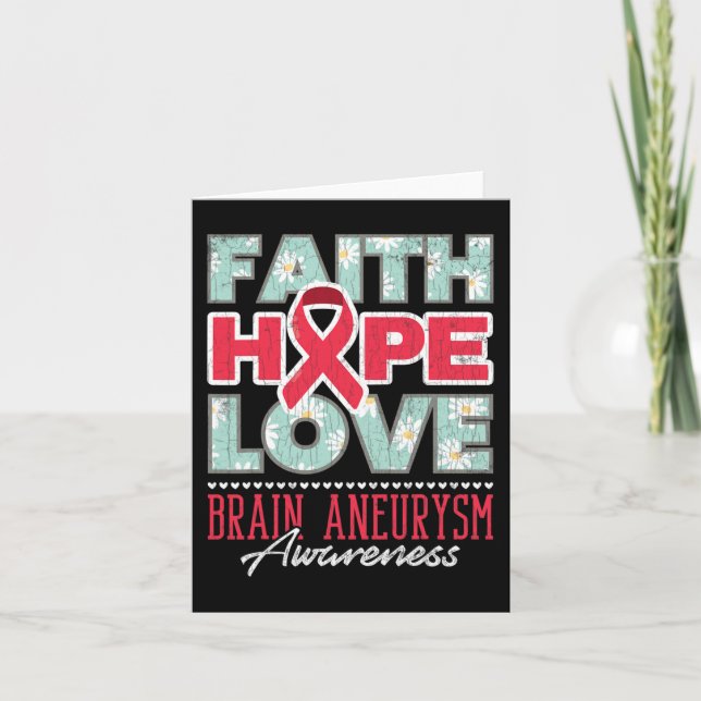 Tarjeta Faith Hope Love Brain Aneurysm Awareness Support G (Anverso)