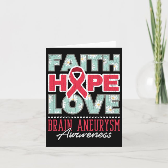 Tarjeta Faith Hope Love Brain Aneurysm Awareness Support G (Anverso)