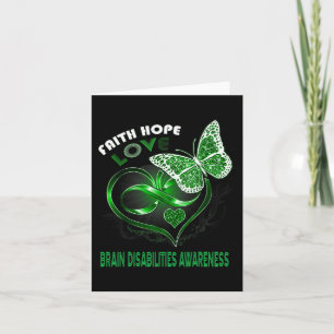 Tarjeta Faith Hope Love Brain Disabilities Awareness Heart