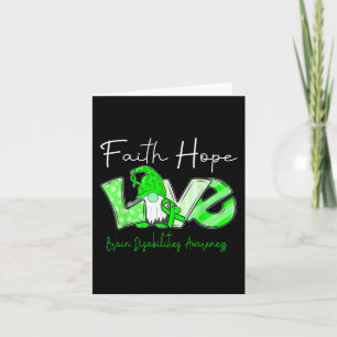 Tarjeta Faith Hope Love Brain Disabilities Conciencia