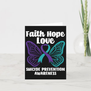 Tarjeta Faith Hope Love Butterfly Suicidio Preventivo