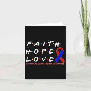 Tarjeta Faith Hope Love Congénita Heart Disease Sensibiliz