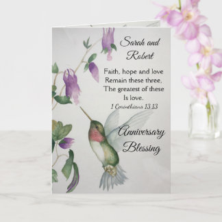 Tarjeta Faith Hope Love Couple Aniversario Bendición