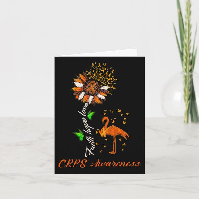 Tarjeta Faith Hope Love Crps Conciencia Mes Guerrero Orang (Anverso)