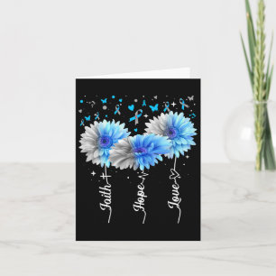 Tarjeta Faith Hope Love Cute Daisy Diabetes Awareness Gift