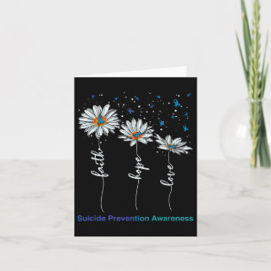 Tarjeta Faith Hope Love Daisy Suicidio Prevención Concienc