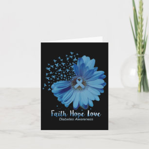 Tarjeta Faith Hope Love Diabetes Awareness Sunflower
