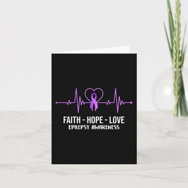 Tarjeta Faith Hope Love Epilepsy Awareness Costume Warrior (Anverso)
