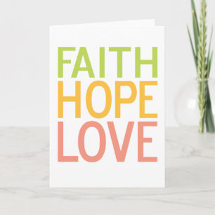 Tarjeta Faith Hope Love Greeting Card Simple Design