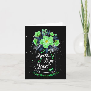 Tarjeta Faith Hope Love Kidney Disease Conciencia
