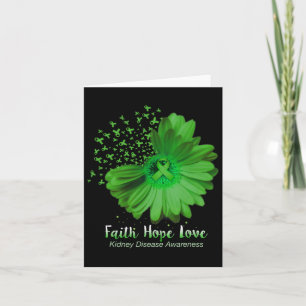 Tarjeta Faith Hope Love Kidney Disease Conciencia Sunflowe