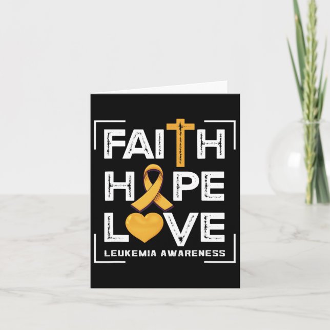 Tarjeta Faith Hope Love Leukemia Awareness (Anverso)