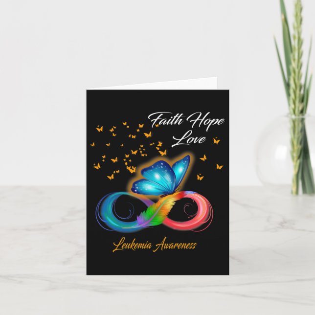 Tarjeta Faith Hope Love Leukemia Awareness (Anverso)
