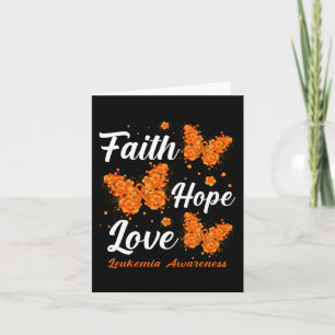 Tarjeta Faith Hope Love Leukemia Awareness Butterfly