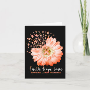 Tarjeta Faith Hope Love Leukemia Awareness Naranja Ribbon 