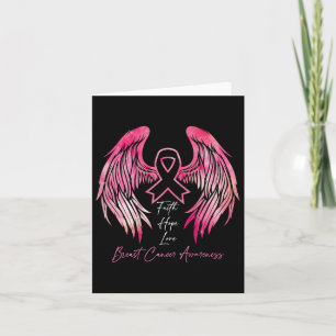 Tarjeta Faith Hope Love Mama Cancer Awareness Wings On B