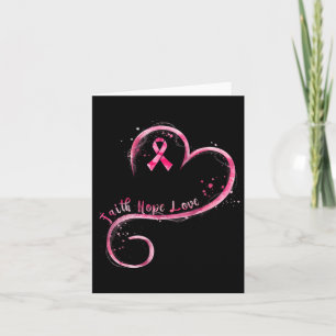 Tarjeta Faith Hope Love Pink Ribbon Brem Cancer Awarenes