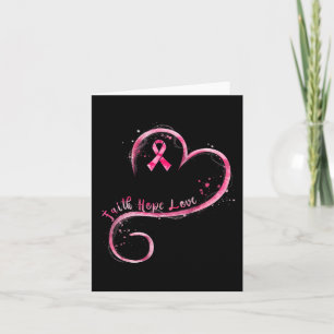 Tarjeta Faith Hope Love Pink Ribbon Brem Cancer Awarenes