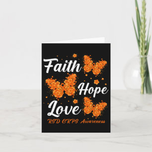 Tarjeta Faith Hope Love Rsd Crps Conciencia Mariposa
