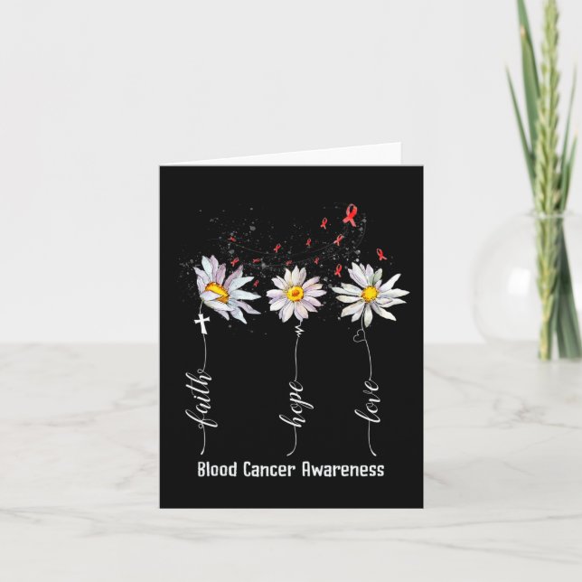 Tarjeta Faith Hope Love Sangre Cancer Awareness Flower Gif (Anverso)