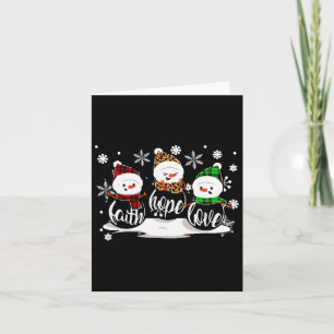 Tarjeta Faith Hope Love Snowman Navidades Pajama Cute Wint