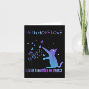 Tarjeta Faith Hope Love Suicidio Prevención Conciencia