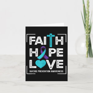 Tarjeta Faith Hope Love Suicidio Prevención Conciencia