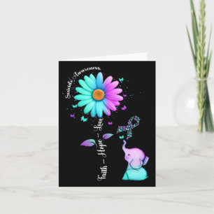 Tarjeta Faith Hope Love Sunflower Elephant Suicide Awarene