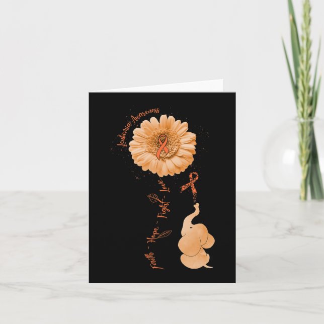 Tarjeta Faith Hope lucha por amar la leucemia del girasol  (Anverso)