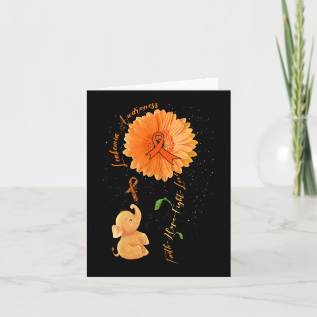 Tarjeta Faith Hope lucha por amar la leucemia del girasol  (Anverso)
