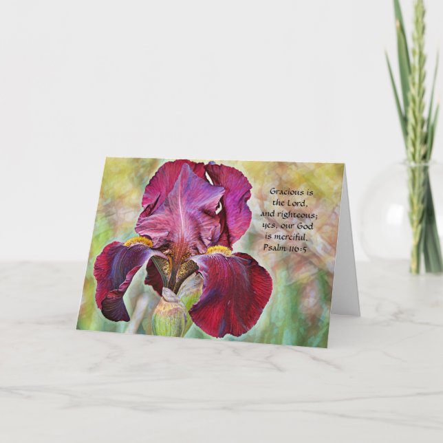Tarjeta Faith Iris Flowers Thoughts of You Card (Anverso)