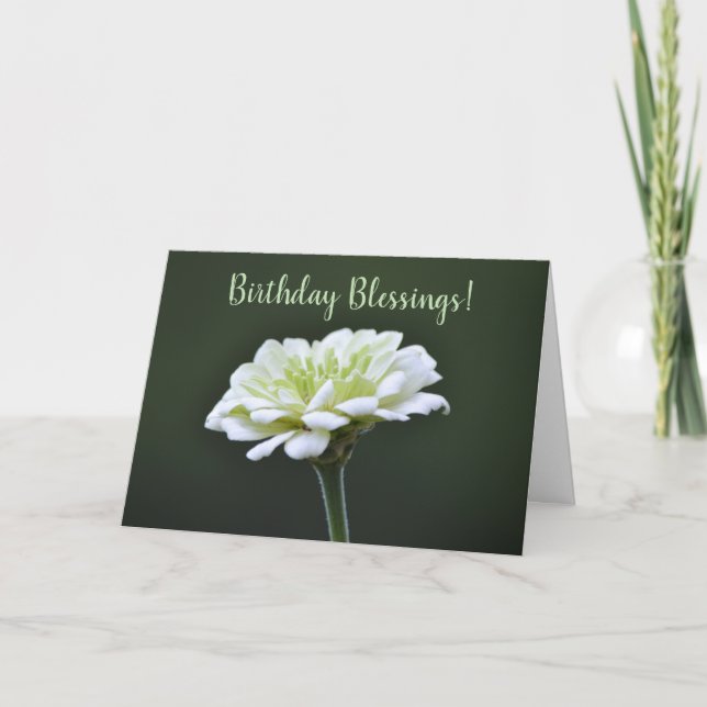Tarjeta Faith Lime Green Flower Birday Card (Anverso)