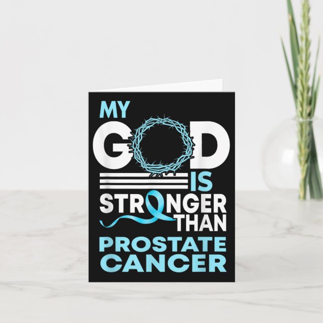 Tarjeta Faith Mi Dios Es Más Fuerte Que El Cáncer De Próst (Anverso)