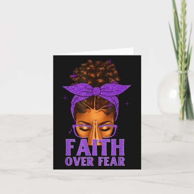 Tarjeta Faith Over Fear Black Women Afro Christian African (Anverso)