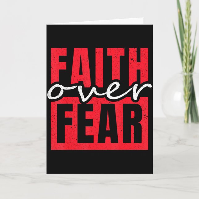 Tarjeta Faith Over Fear Christian Men Women  (Anverso)