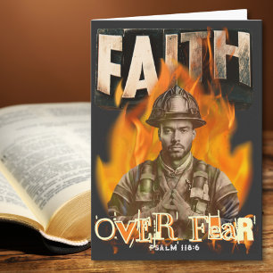 Tarjeta Faith Over Fear Firefighter Christian