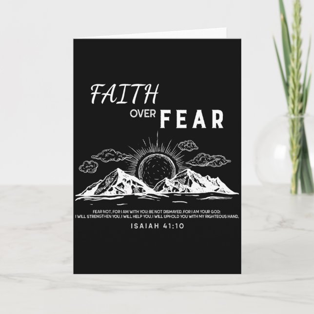 Tarjeta Faith Over Fear - Isaiah 41_10 Bible Verse  (Anverso)