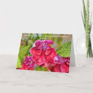 Tarjeta Faith Pink Flower Bible Verse Friendship Card