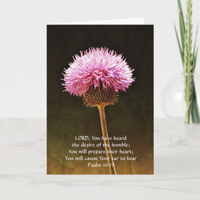 Tarjeta Faith Pink Flower Thinking of You Card (Anverso)