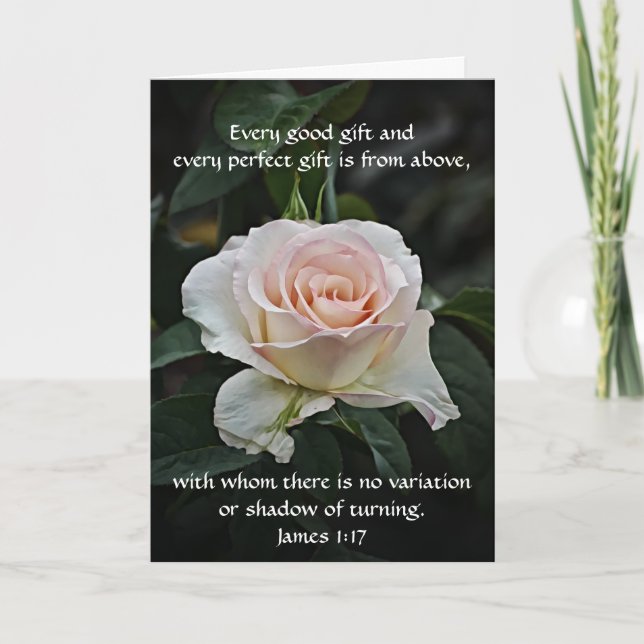 Tarjeta Faith Pink Rose Flower Birday Card (Anverso)