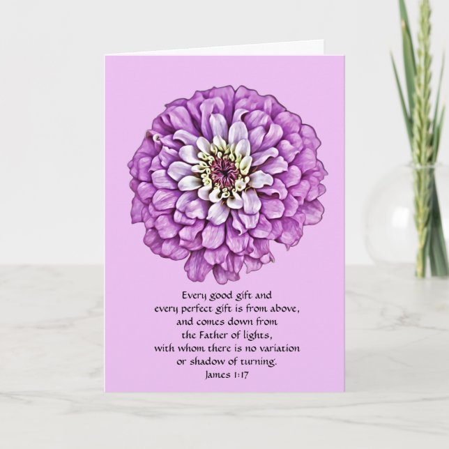 Tarjeta Faith Purple Mamá Flower Birday Card (Anverso)