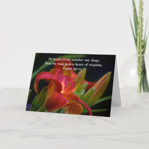 Tarjeta Faith Red Lily Bible Verse Birthday Card